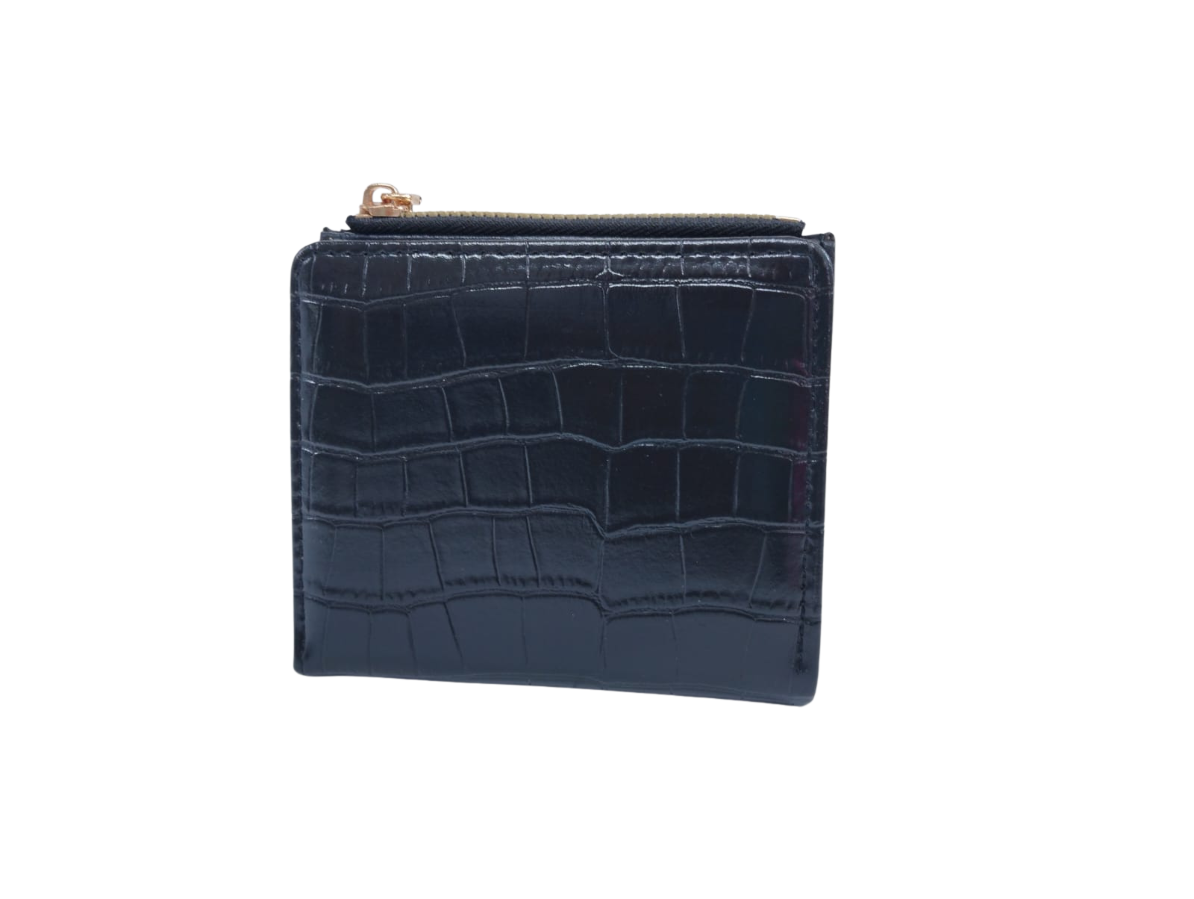 Cartera negra texturizada geométrica - Vinipiel
