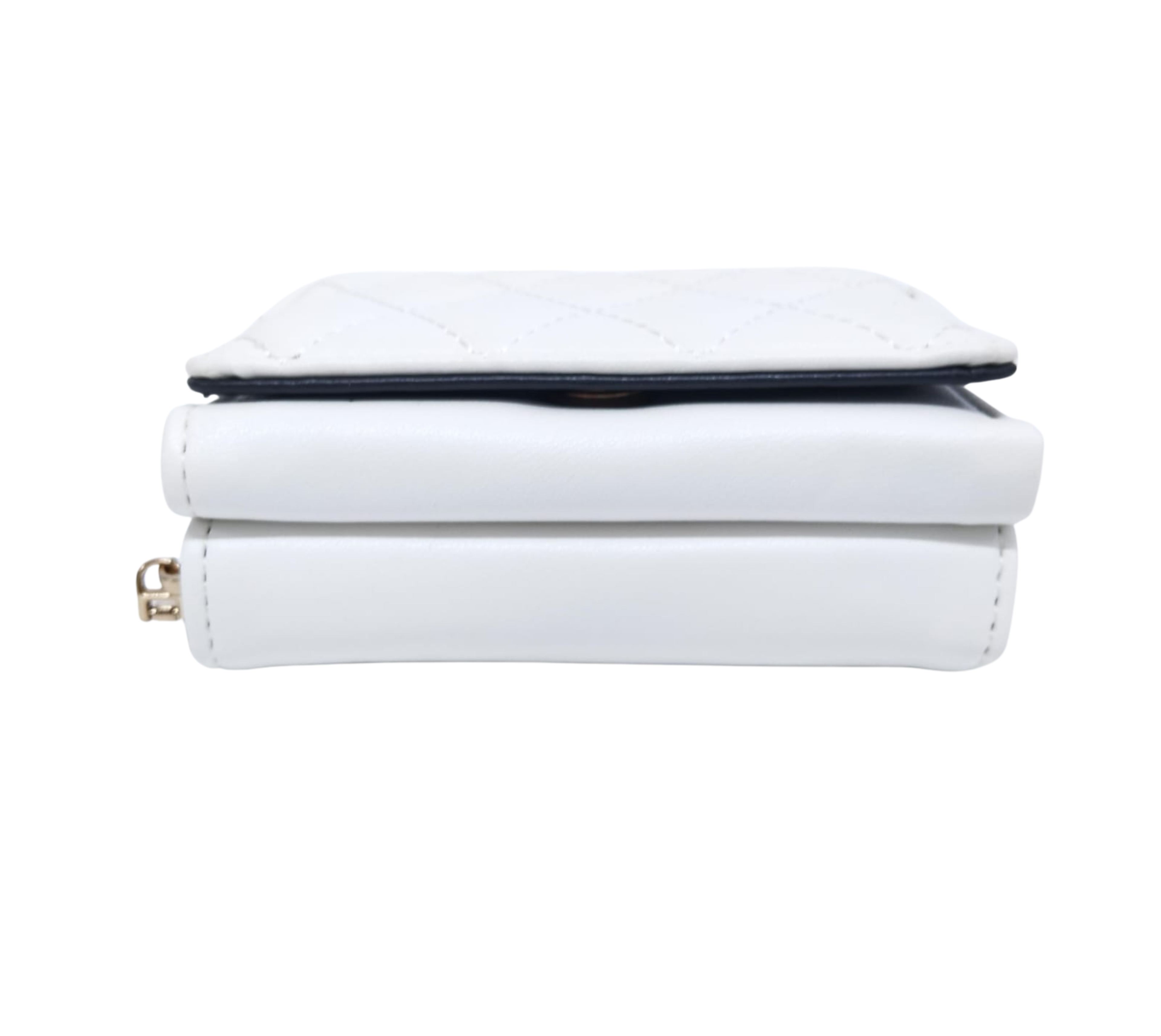 Cartera blanca con rombos cocidos - Vinipiel