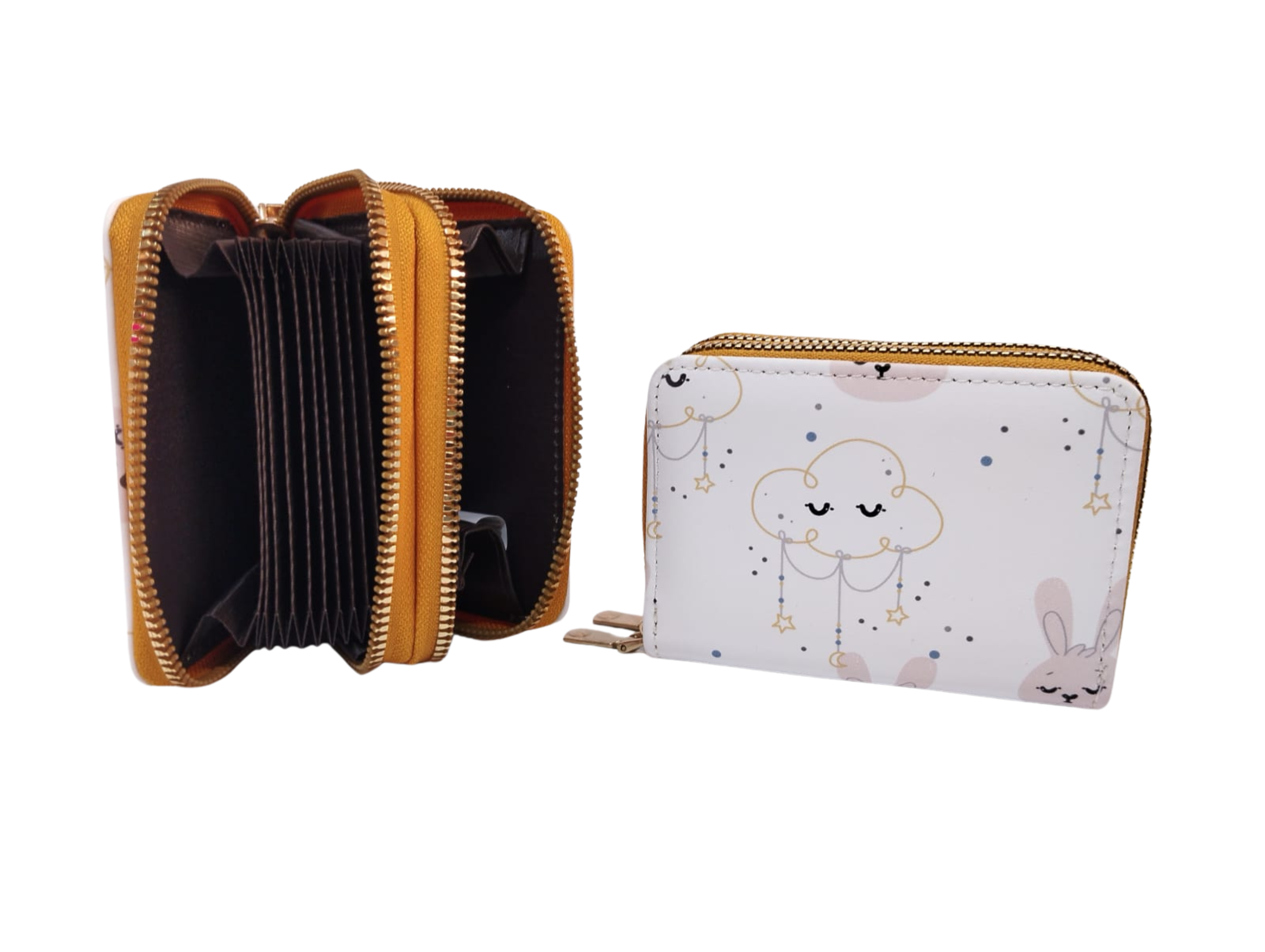 Cartera camel nubes y conejitos con estrellas - Vinipiel