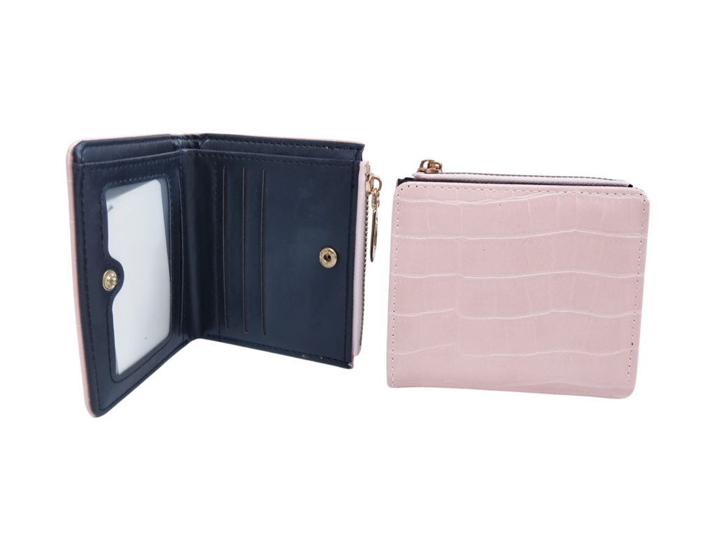 Cartera rosa texturizada geométrica - Vinipiel