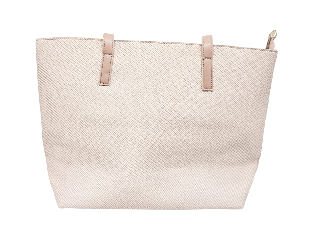 Bolsa beige textura en líneas & franjas lisas - Vinipiel