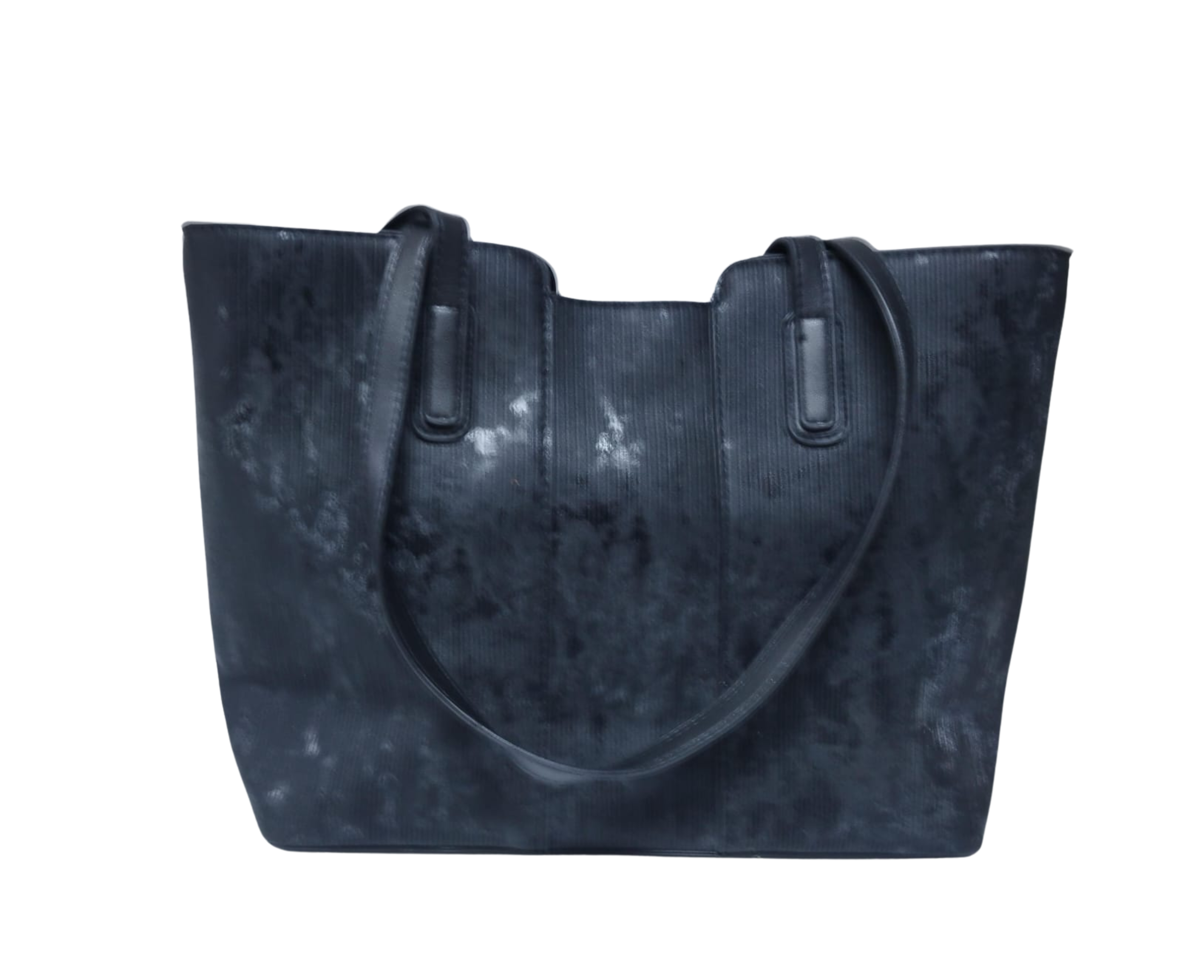 Bolsa negra jaspeada & osito colgante - Vinipiel