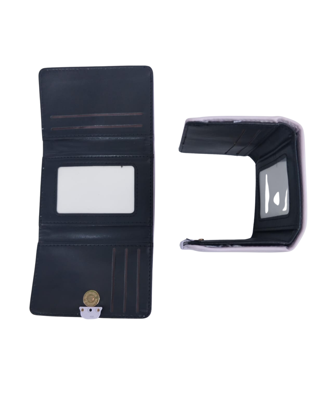 Cartera lila lisa con broche de flor - Vinipiel