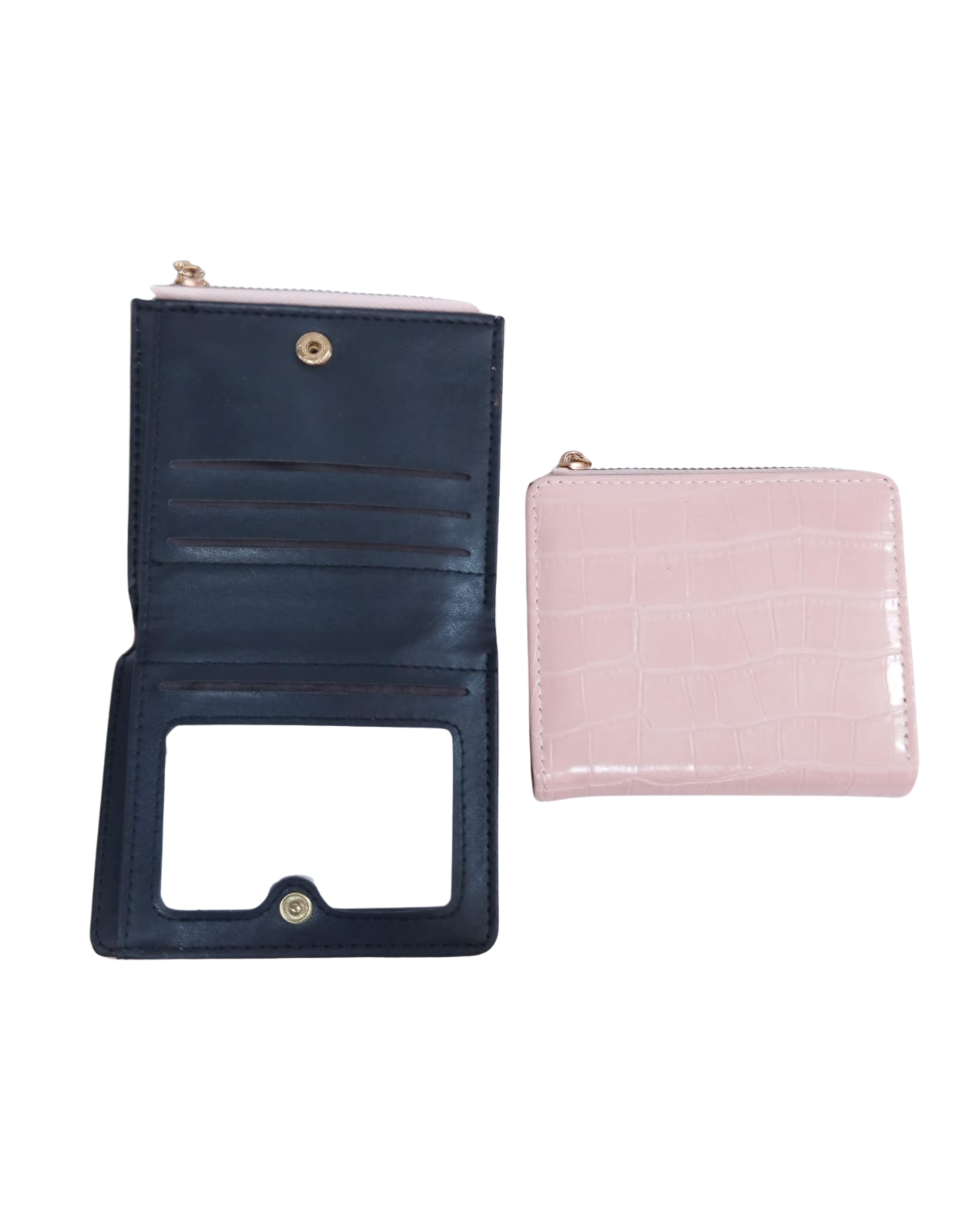 Cartera rosa texturizada geométrica - Vinipiel