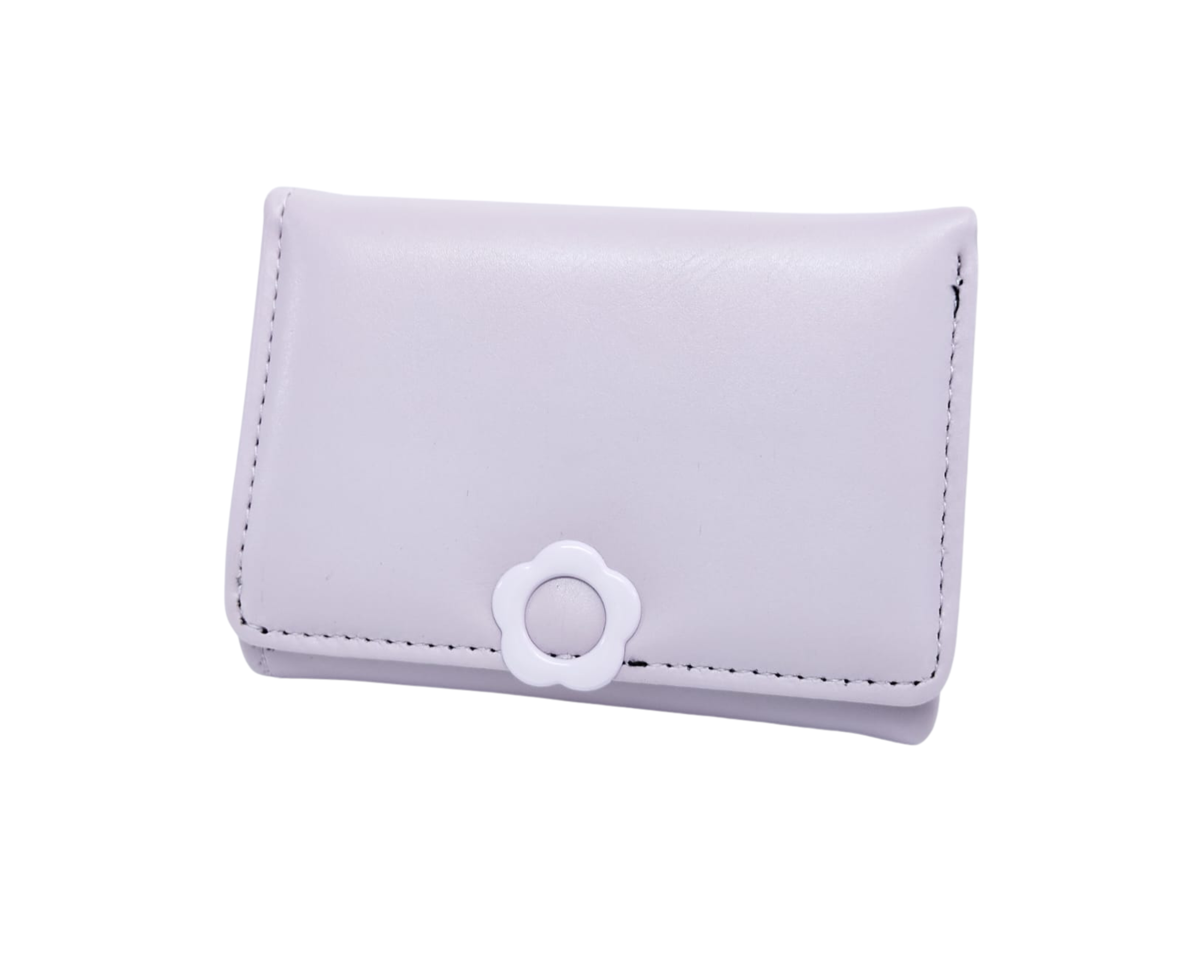 Cartera lila lisa con broche de flor - Vinipiel