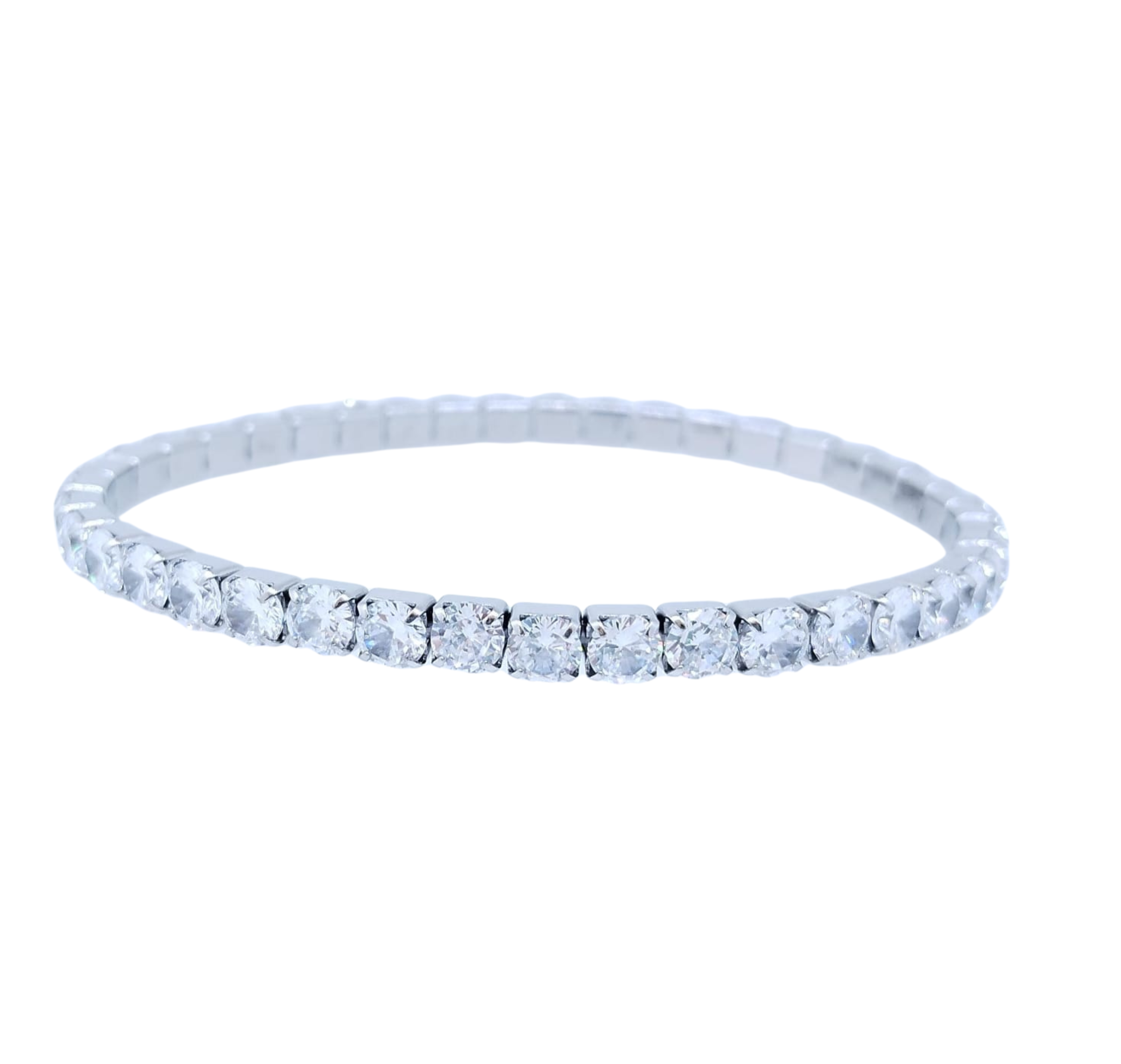 Pulsera Brillos Cuadrados Plateados - Acero Inoxidable