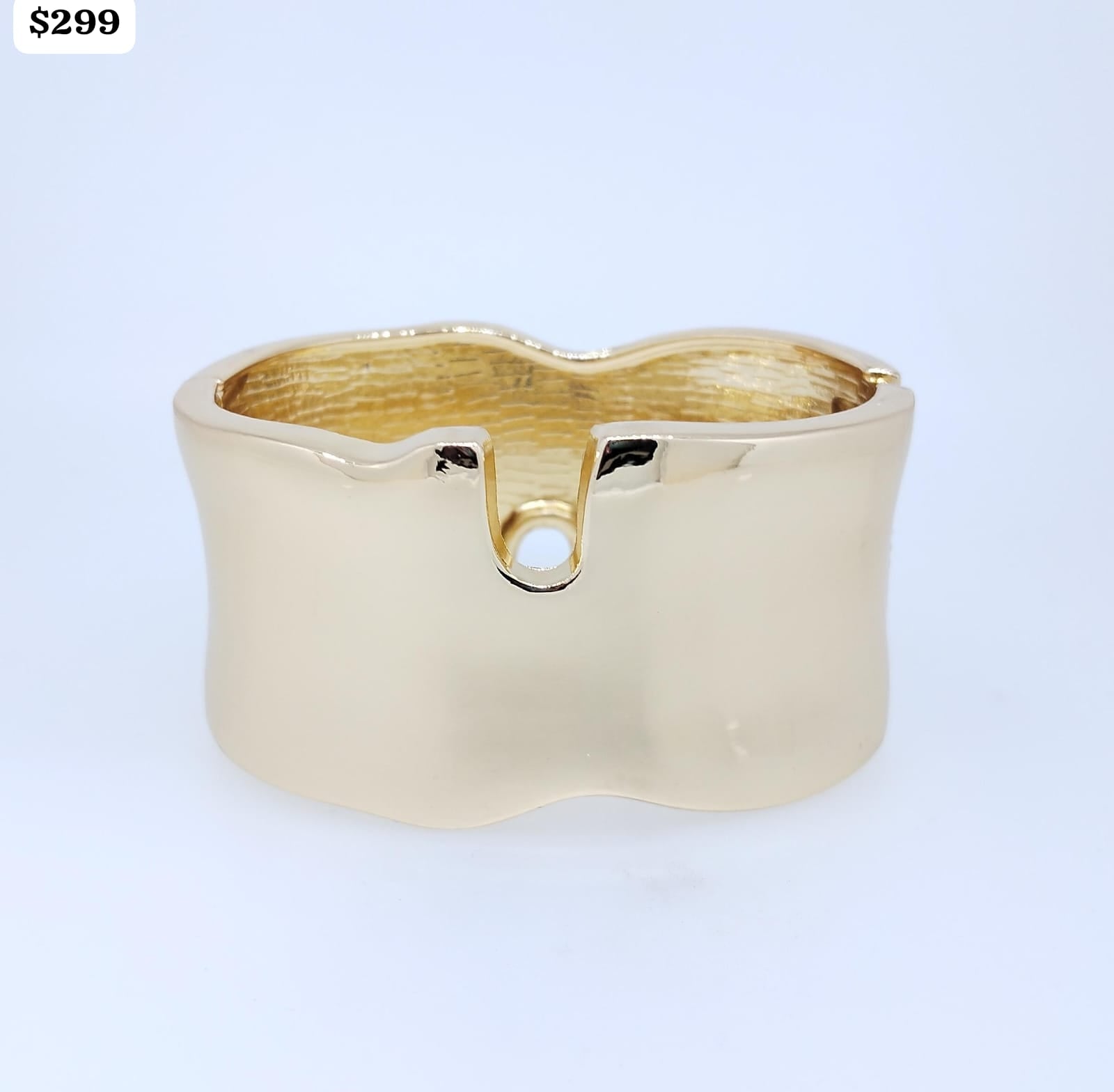 Brazalete Acero color dorado Ancho Liso