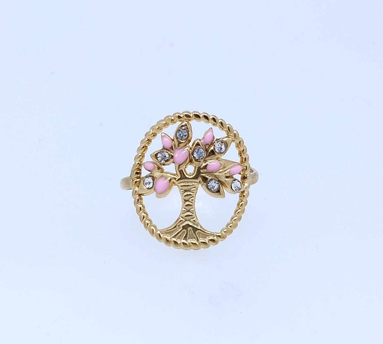 Anillo Acero Arbol de la vida color Dorado Unitalla