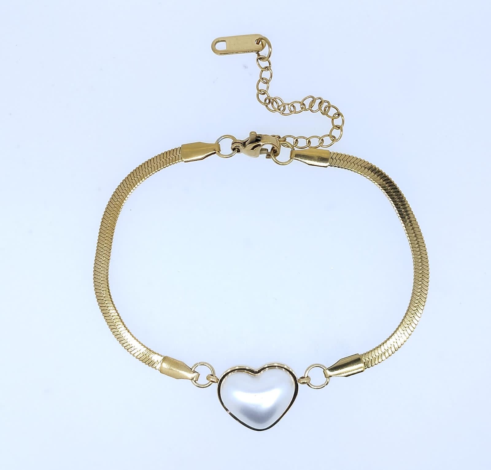 Pulsera Acero Color Dorado Figura Corazon