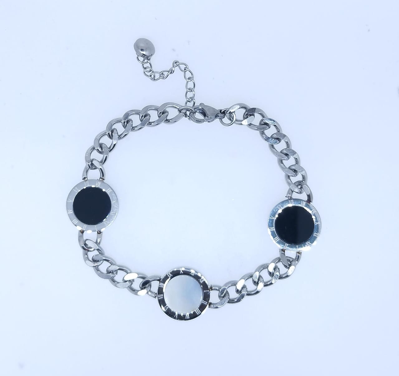 Pulsera Acero color Plata figura 3 circulos